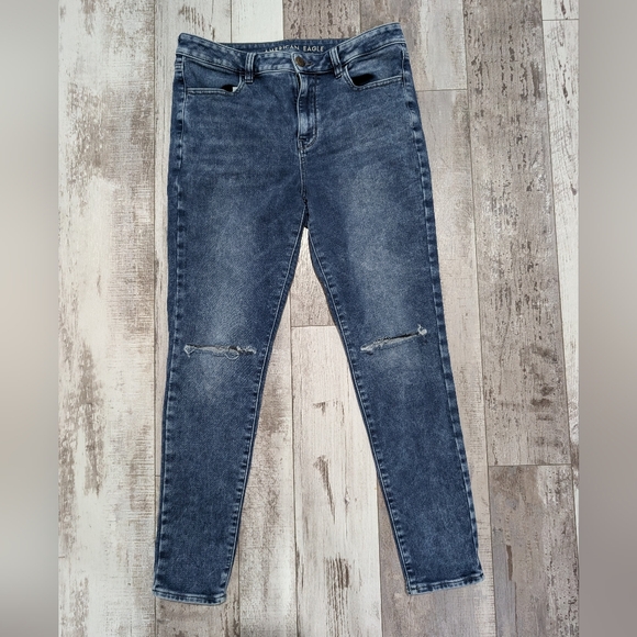 American Eagle Outfittersacid Washed High Rise‎ Jegging Size 14 - Picture 1 of 6